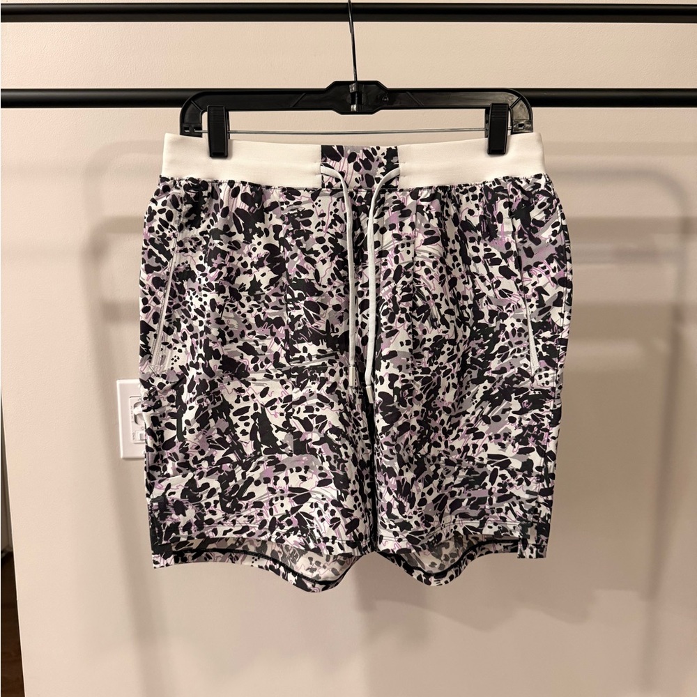 Lululemon Black and Purple Patterned Shorts